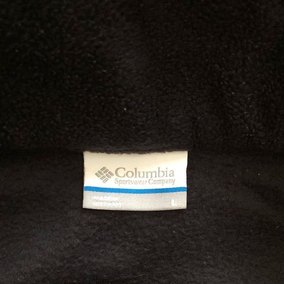 COLUMBIA Women’s Black Full Zipper Fleece Sweatshirt Zip Pockets Size Large - Picture 3 of 5